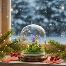 Load image into Gallery viewer, Persian Violet (Exacum Affine) with Sundew Moss, All Season Flowering, Dome Glass