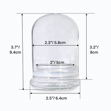 Load image into Gallery viewer, Bloomify Glass Middle Dome – 2.5 x 2.5 x 3.2 Inches – Premium Anti-Fog Glass Cloche with Base – Perfect for Home Décor, Tabletop Displays, Terrariums, and DIY Projects (No Plants) - Orchid Gene