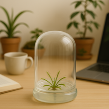Load image into Gallery viewer, Bloomify Live Drosera Capensis Cape Sundew in glass terrarium (2.5&quot; x 2.5&quot; x 3.2&quot;) – Maintenance-Free Carnivorous Plant, Natural Fungus Gnat, Pet-Safe, Unique Carnivorous Plant Terrarium Gift for Enthusiasts, Collectors, &amp; Nature Lovers
