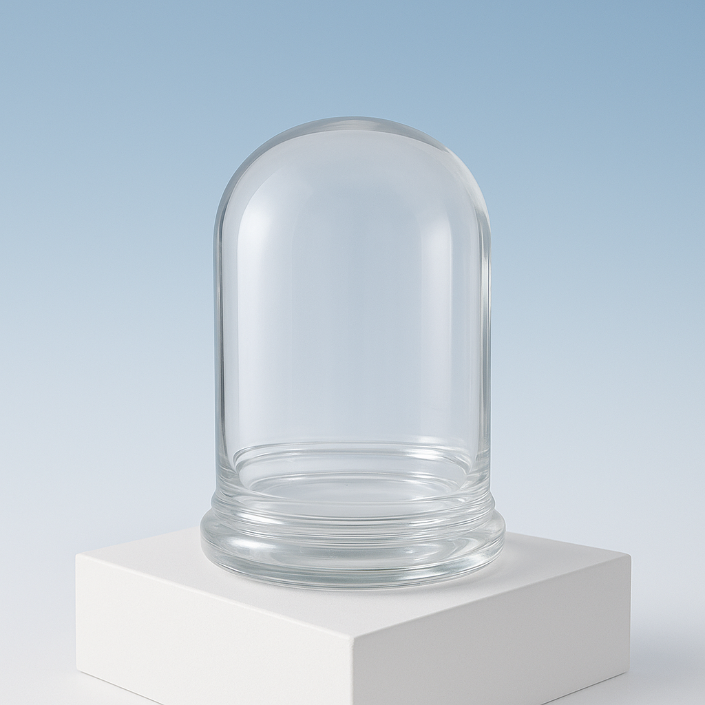 Bloomify Glass Middle Dome – 2.5 x 2.5 x 3.2 Inches – Premium Anti-Fog Glass Cloche with Base – Perfect for Home Décor, Tabletop Displays, Terrariums, and DIY Projects (No Plants)