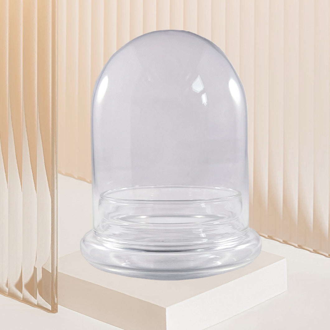 Bloomify Glass Large Dome – 3.5 x 3.5 x 4.3 Inches – Premium Anti-Fog Glass Cloche Bell Jar with Base - Perfect for Home Decor, Tabletop Displays, Terrariums, and Creative Projects (No Plants) - Orchid Gene