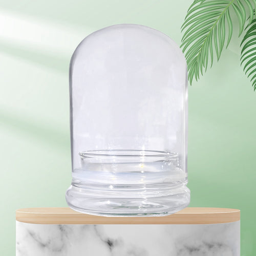 Bloomify Glass Middle Dome – 2.5 x 2.5 x 3.2 Inches – Premium Anti-Fog Glass Cloche with Base – Perfect for Home Décor, Tabletop Displays, Terrariums, and DIY Projects (No Plants) - Orchid Gene