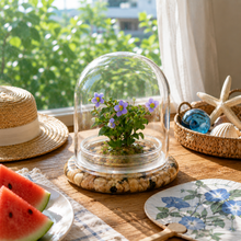 Load image into Gallery viewer, Persian violet zero-care live plant terrarium in a sealed glass dome
