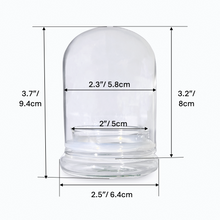 Load image into Gallery viewer, Bloomify Glass Middle Dome – 2.5 x 2.5 x 3.2 Inches – Premium Anti-Fog Glass Cloche with Base – Perfect for Home Décor, Tabletop Displays, Terrariums, and DIY Projects (No Plants) - Orchid Gene
